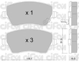 Тормозные колодки CIFAM 822-485-1