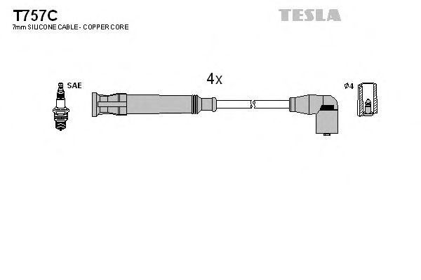 Комплект високовольтних проводів TESLA T757C