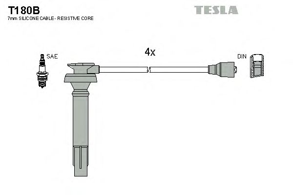 Комплект високовольтних проводів TESLA T180B
