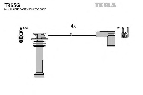 Комплект високовольтних проводів TESLA T965G