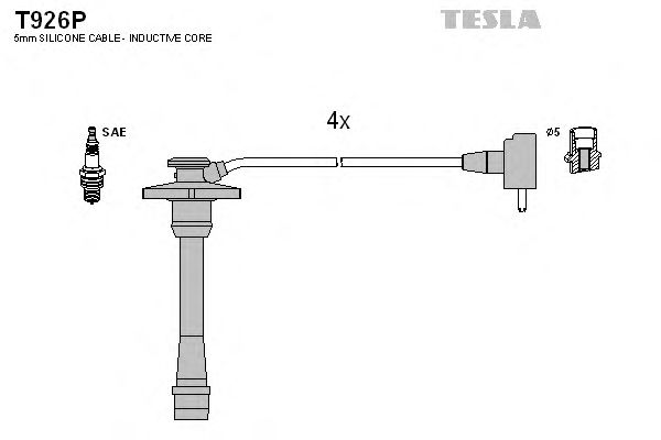 Комплект высоковольтных проводов TESLA T926P