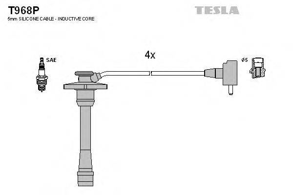 Комплект високовольтних проводів TESLA T968P