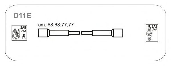 Комплект высоковольтных проводов JANMOR D11E.P