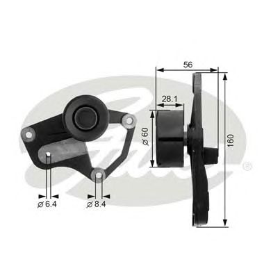Направляющий / паразитный ролик  поликлинового ремня GATES T36021