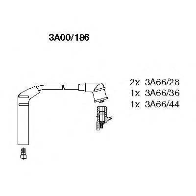 Комплект високовольтних проводів BREMI 3A00/186