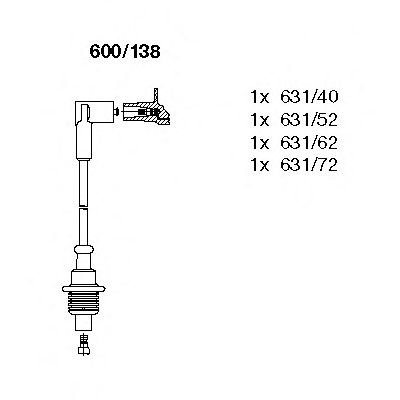 Комплект высоковольтных проводов BREMI 600/138