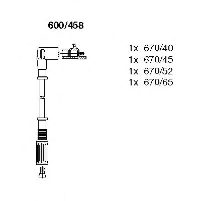 Комплект высоковольтных проводов BREMI 600/458