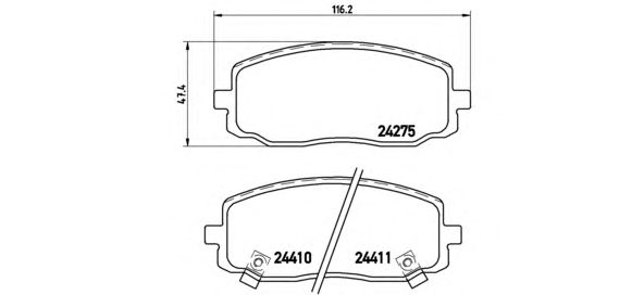 Тормозные колодки BREMBO P 30 032
