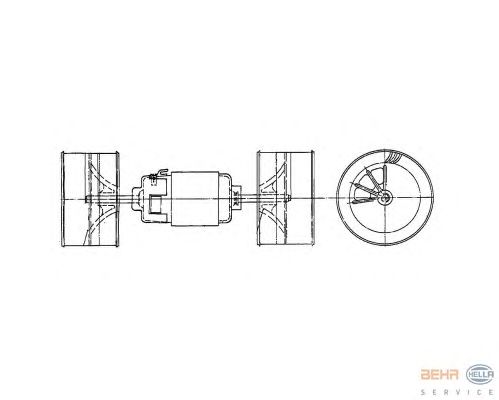 Вентилятор салона HELLA 8EW 009 160-491