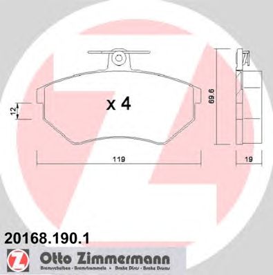 Тормозные колодки ZIMMERMANN 20168.190.1