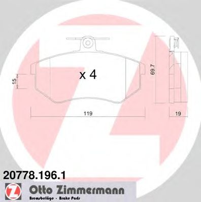 Тормозные колодки ZIMMERMANN 20778.196.1