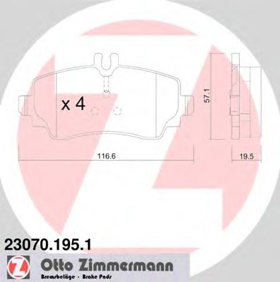 Тормозные колодки ZIMMERMANN 23070.195.1
