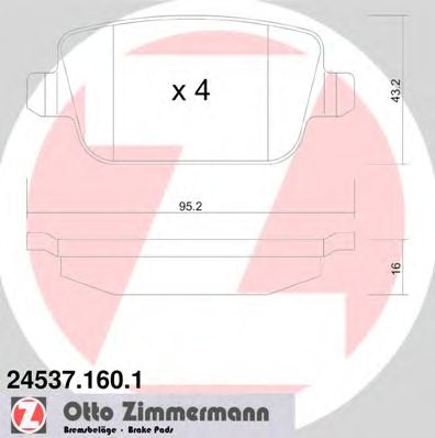 Тормозные колодки ZIMMERMANN 24537.160.1