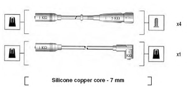 Комплект высоковольтных проводов MAGNETI MARELLI 941055040529