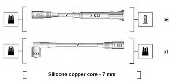 Комплект высоковольтных проводов MAGNETI MARELLI 941075050547
