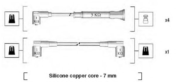 Комплект высоковольтных проводов MAGNETI MARELLI 941075070549