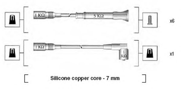 Комплект высоковольтных проводов MAGNETI MARELLI 941075180556