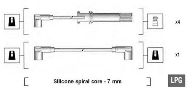 Комплект високовольтних проводів MAGNETI MARELLI 941105210644