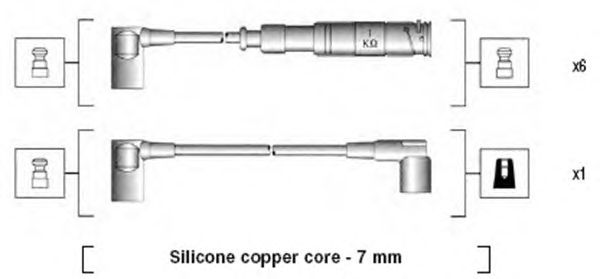 Комплект высоковольтных проводов MAGNETI MARELLI 941115110655
