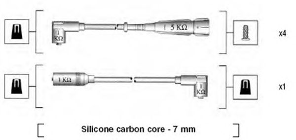 Комплект высоковольтных проводов MAGNETI MARELLI 941275030839