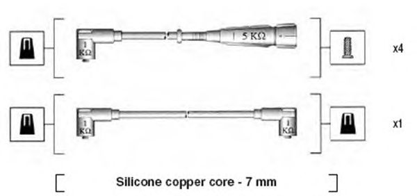 Комплект высоковольтных проводов MAGNETI MARELLI 941275040840