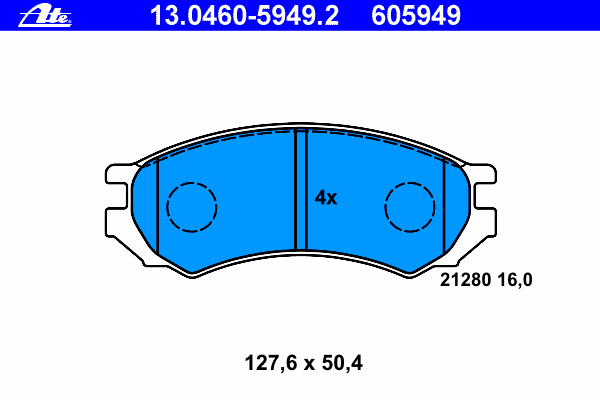 Тормозные колодки ATE 13.0460-5949.2