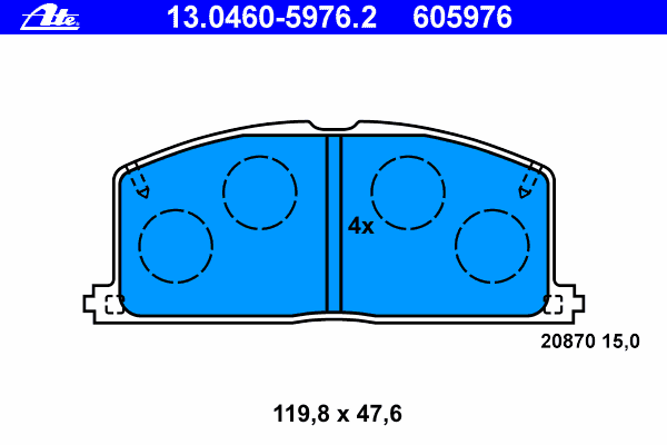 Тормозные колодки ATE 13.0460-5976.2