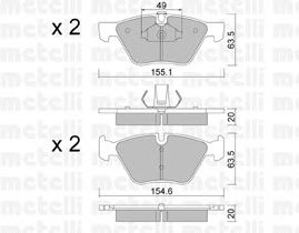 Гальмівні колодки METELLI 22-0557-0