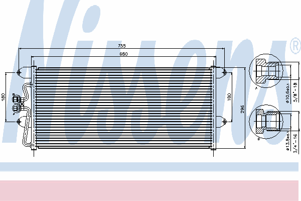 Радиатор кондиционера NISSENS 94307