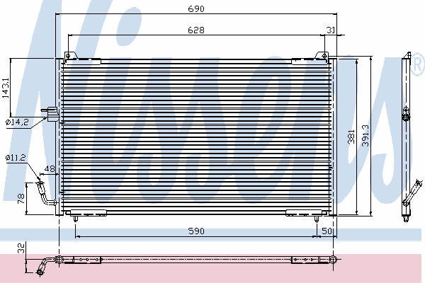 Радиатор кондиционера NISSENS 94625