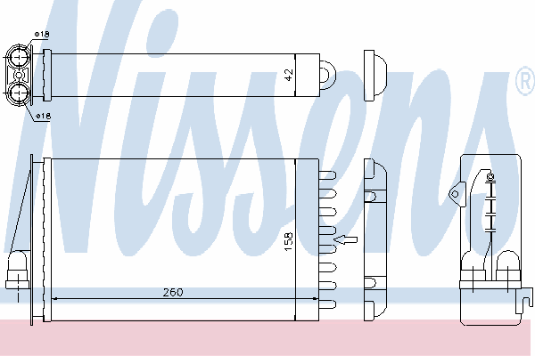 Радиатор отопителя NISSENS 70015