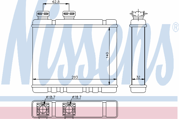 Радиатор отопителя NISSENS 70513