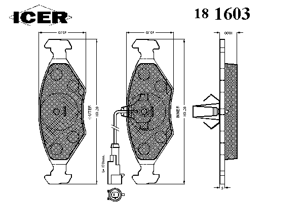 Тормозные колодки ICER 181603