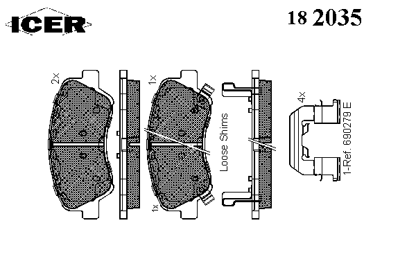 Тормозные колодки ICER 182035