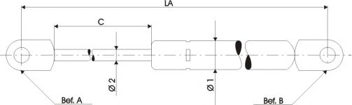 Газовый упор капота QH International 840119