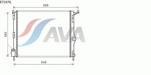 Радиатор, охлаждение двигателя AVA QUALITY COOLING RT2476