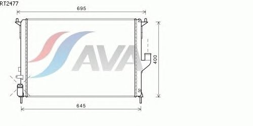 Радиатор, охлаждение двигателя AVA QUALITY COOLING RT2477