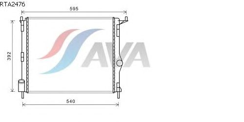 Радиатор, охлаждение двигателя AVA QUALITY COOLING RTA2476