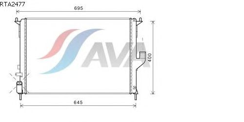 Радиатор, охлаждение двигателя AVA QUALITY COOLING RTA2477