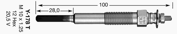 Свеча накала NGK Y178T