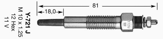 Свеча накала NGK Y721J