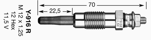 Свеча накала NGK Y-916J