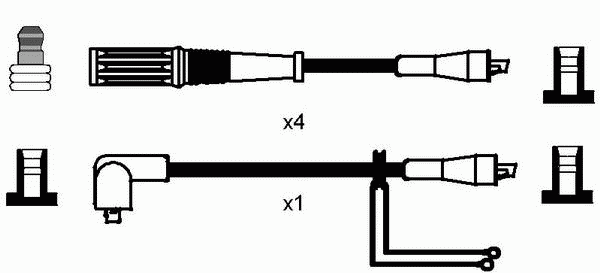 Комплект высоковольтных проводов NGK RCFT435