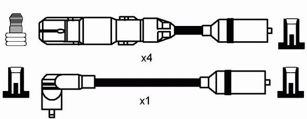 Комплект высоковольтных проводов NGK RCVW225