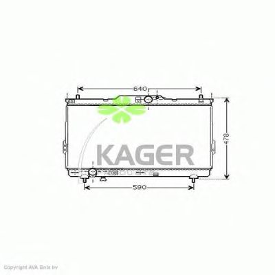 Радіатор, охолодження двигуна KAGER 31-3119