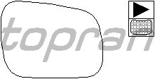 Стекло зеркала заднего вида TOPRAN 109 505