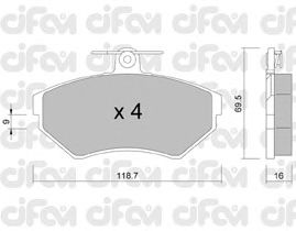 Тормозные колодки CIFAM 822-215-1