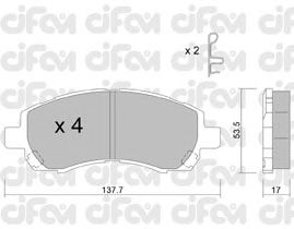 Тормозные колодки CIFAM 822-295-0