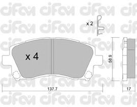 Тормозные колодки CIFAM 822-296-0