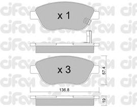 Тормозные колодки CIFAM 822-322-2